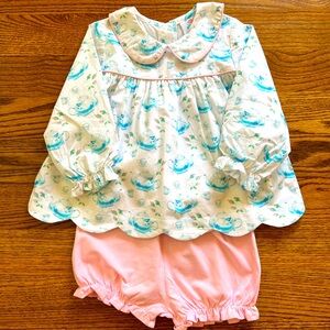 NWOT adorable tea party short set by Stitchy Fish, size 4t